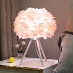 Feather Bedroom Table Lamp