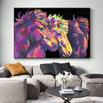 Colourful Horses Canvas Oil Painting