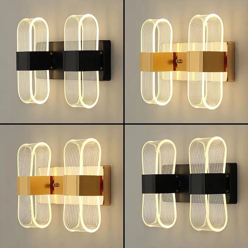 FODI-Modern transparent line wall light guide LED bar light luxury creative living room bedroom bedside hotel wall lamp