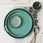 Japanese Green Color Retro Handmade Ceramic Plate