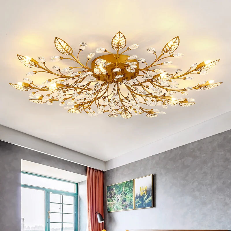 Crystal Leaf Shape Chandelier