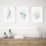 Green Gold Leaves Floral Poster