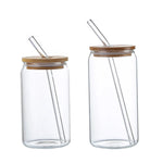 Creative Glass Cup With Bamboo Lid