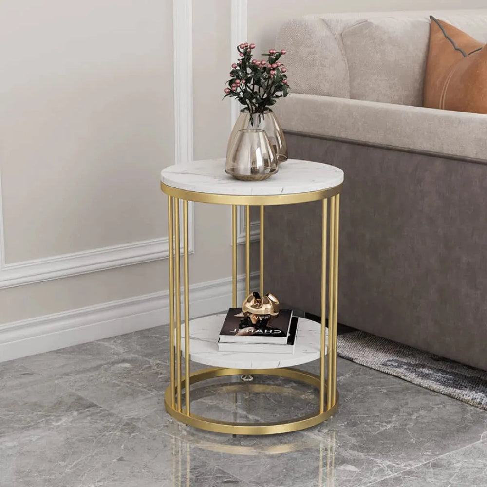 Round Marble Accent Coffee Table