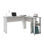 Modern L-Shaped Desk with Side Shelves