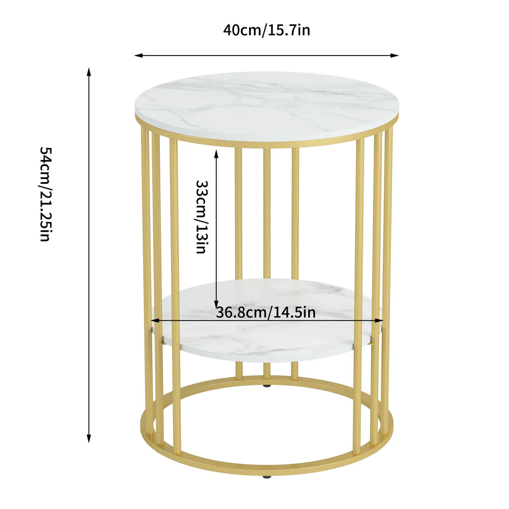 Round Marble Accent Coffee Table