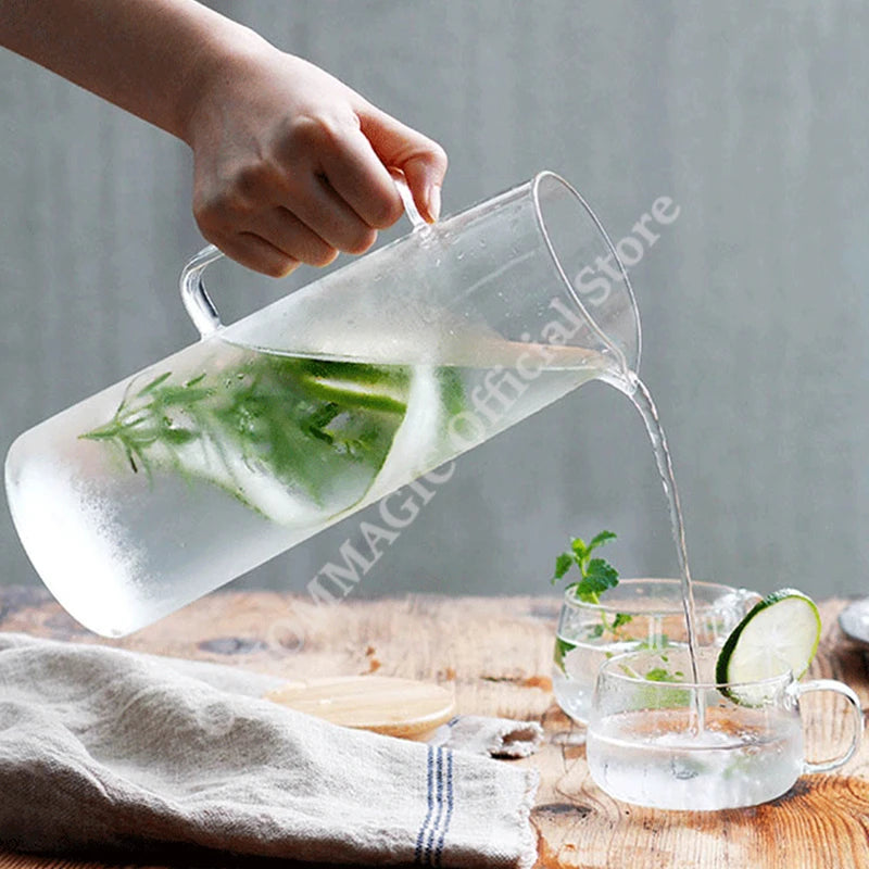 1.7L Glass Water Pitcher with Handle