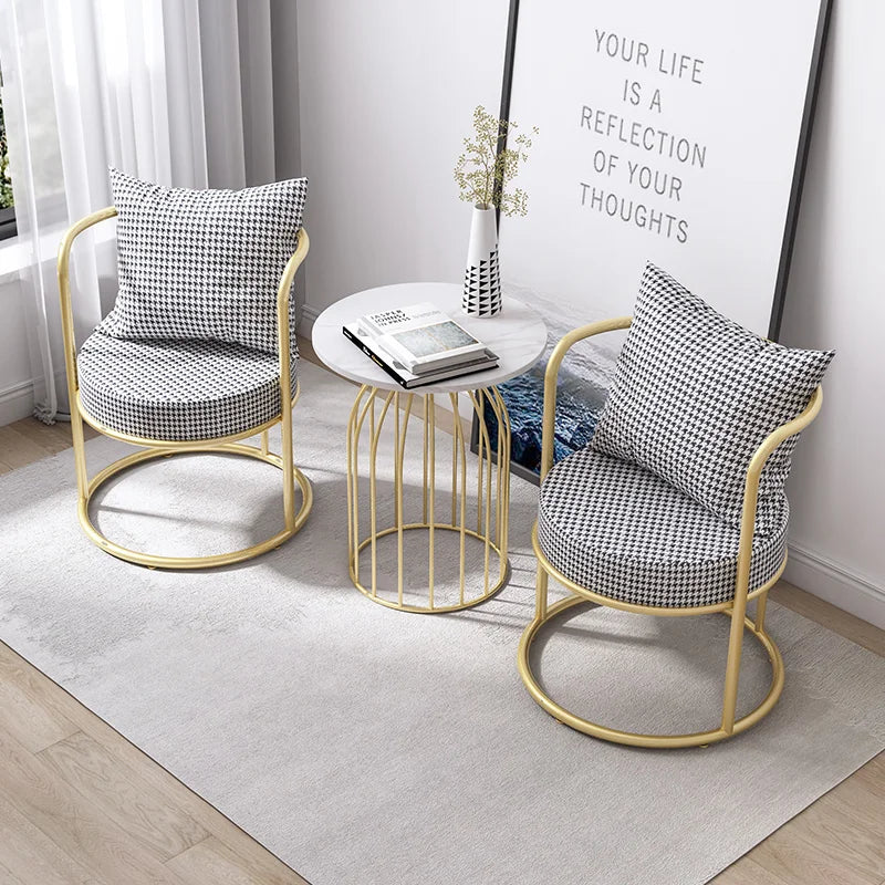 Unique Back Support Chairs with Gold Legs