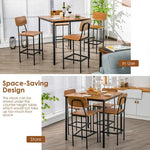 5-Piece Industrial Dining Table Set